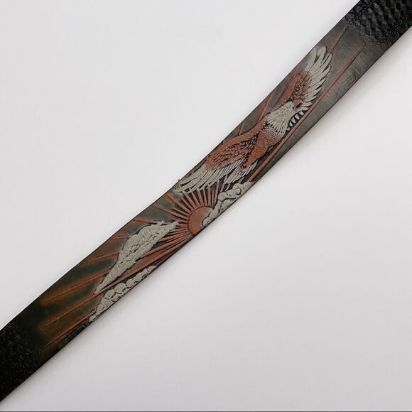 Bald Eagle Sun Genuine Leather Tooled Belt Small - Picture 3 of 15
